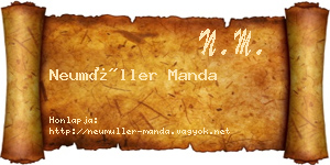Neumüller Manda névjegykártya